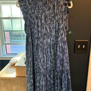 Anthropologie Blue and Black Mini Dress